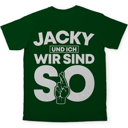 Jacky und ich wir sind so Jack Daniels - Herren Shirt Bottle Green