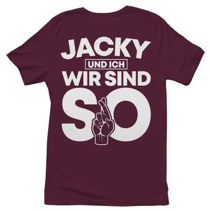 Jacky und ich wir sind so Jack Daniels - Damenshirt Burgundy