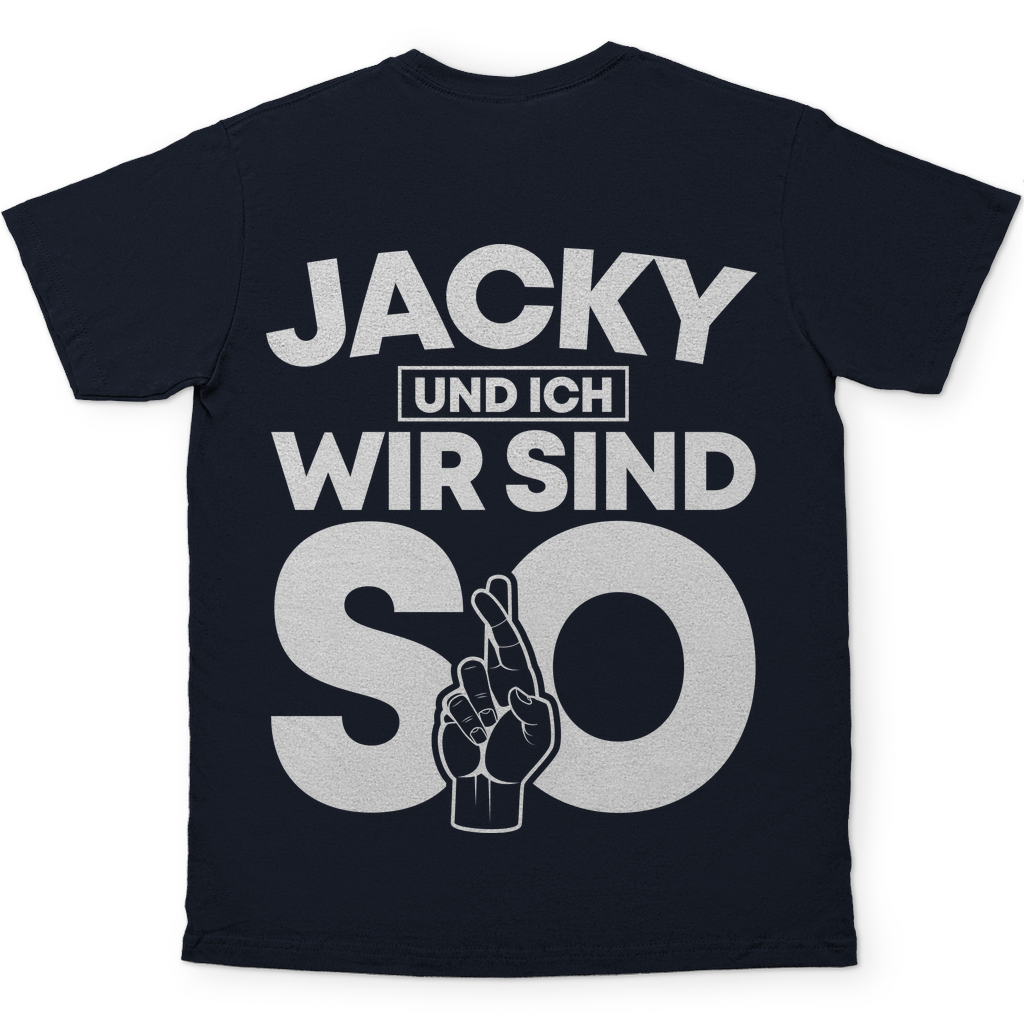 Jacky und ich wir sind so Jack Daniels - Herren Shirt Navy