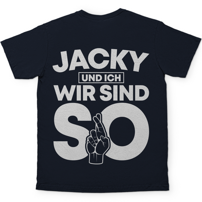 Jacky und ich wir sind so Jack Daniels - Herren Shirt Navy