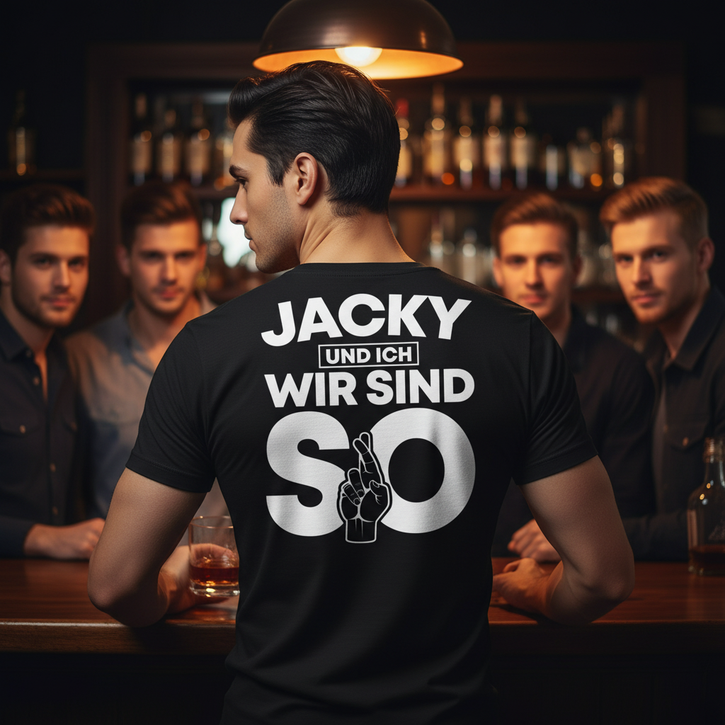 Jacky und ich wir sind so Jack Daniels - Herren V-Neck Shirt