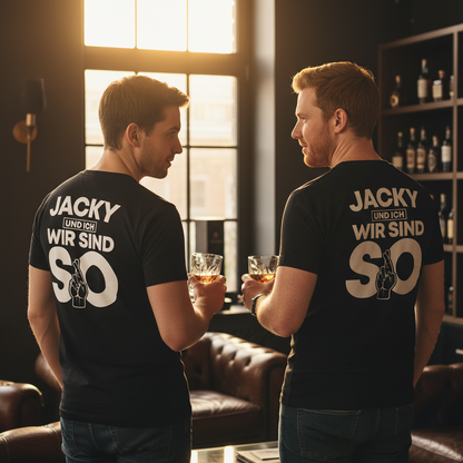 Jacky und ich wir sind so Jack Daniels - Herren V-Neck Shirt
