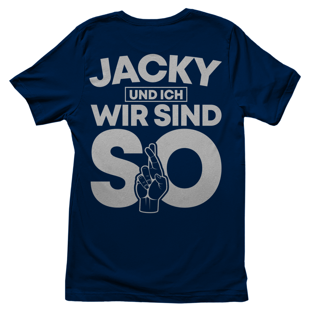 Jacky und ich wir sind so Jack Daniels - Damenshirt Navy
