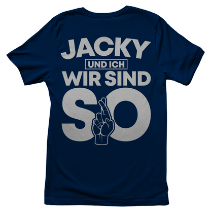 Jacky und ich wir sind so Jack Daniels - Damenshirt Navy