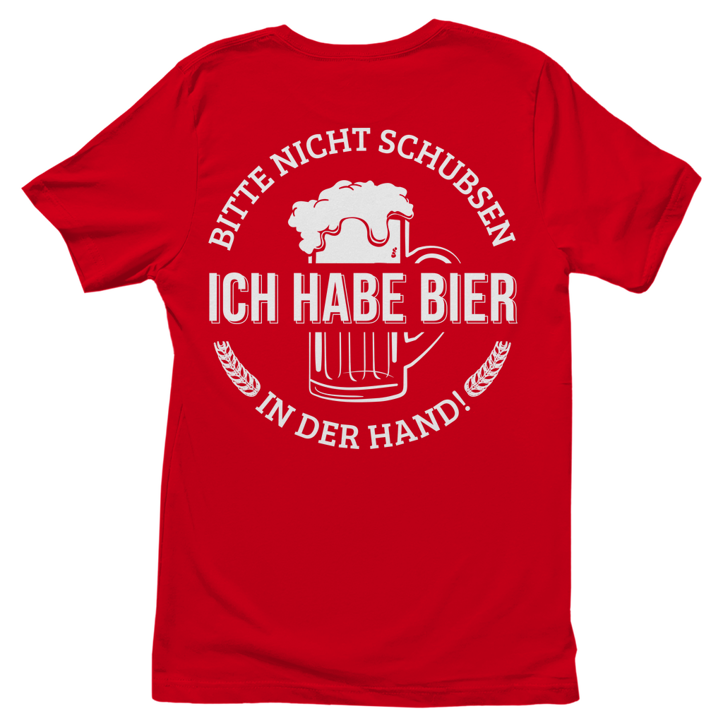 Bitte nicht schubsen ich habe Bier in der Hand - Damenshirt Red