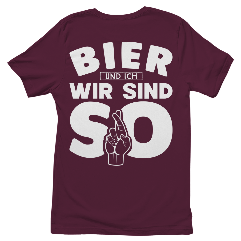 Bier und ich wir sind so - Damenshirt Burgundy