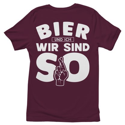 Bier und ich wir sind so - Damenshirt Burgundy