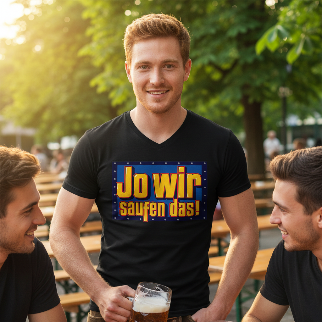 Jo wir saufen das - Bob der Baumeister - Herren V-Neck Shirt