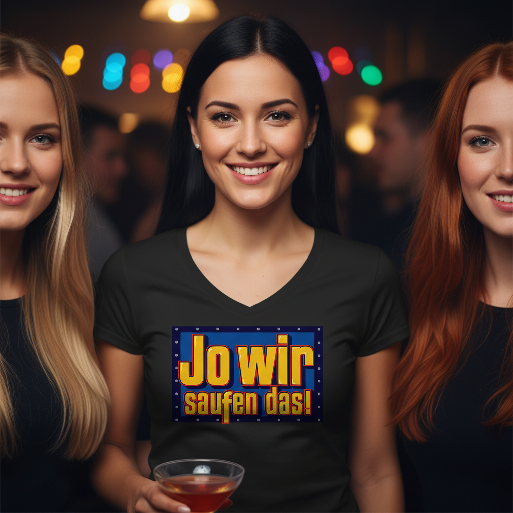 Jo wir saufen das? Bob der Baumeister - V-Neck Damenshirt