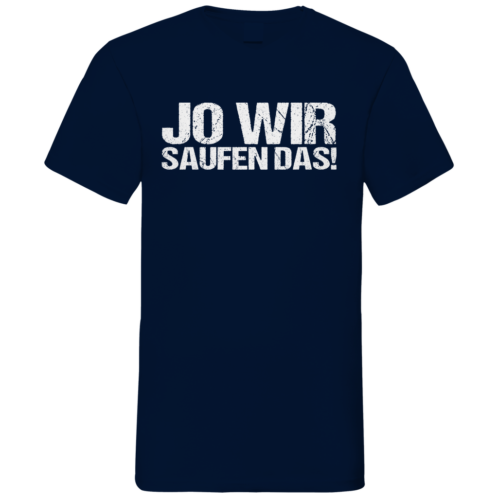 Jo wir saufen das! - Herren V-Neck Shirt Navy