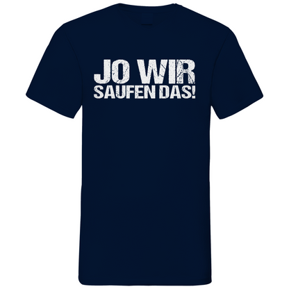 Jo wir saufen das! - Herren V-Neck Shirt Navy