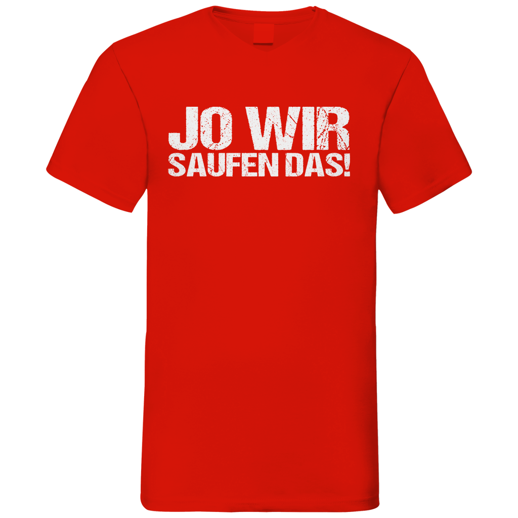 Jo wir saufen das! - Herren V-Neck Shirt Red