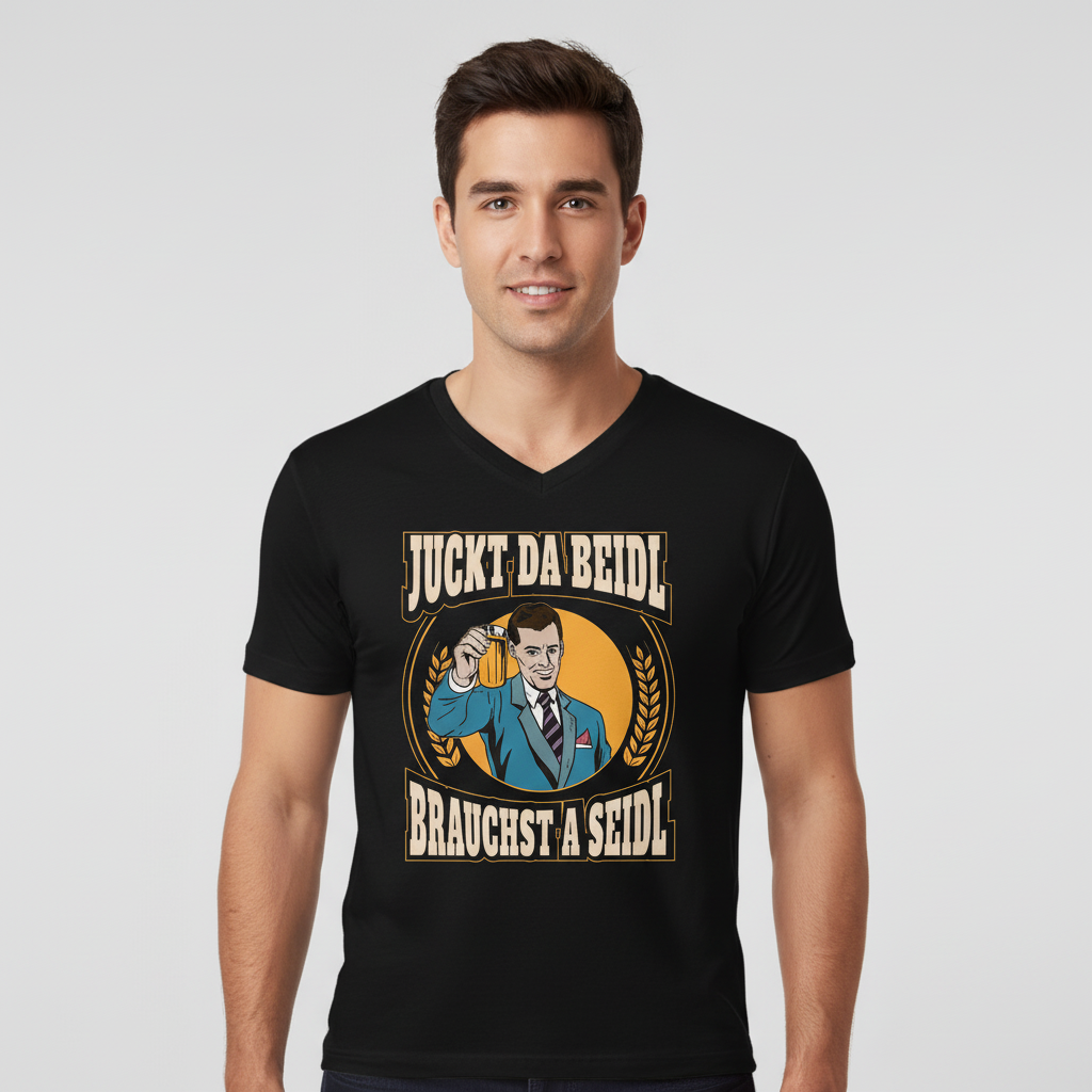 Juckt da Beidl brauchst a Seidl - Herren V-Neck Shirt