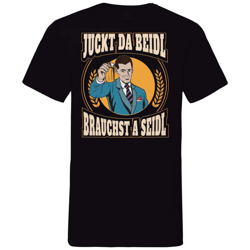 Juckt da Beidl brauchst a Seidl - Herren V-Neck Shirt Black