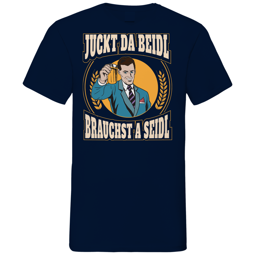 Juckt da Beidl brauchst a Seidl - Herren V-Neck Shirt Navy