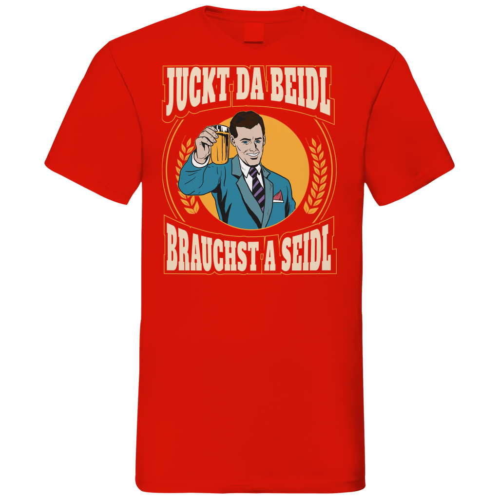 Juckt da Beidl brauchst a Seidl - Herren V-Neck Shirt Red
