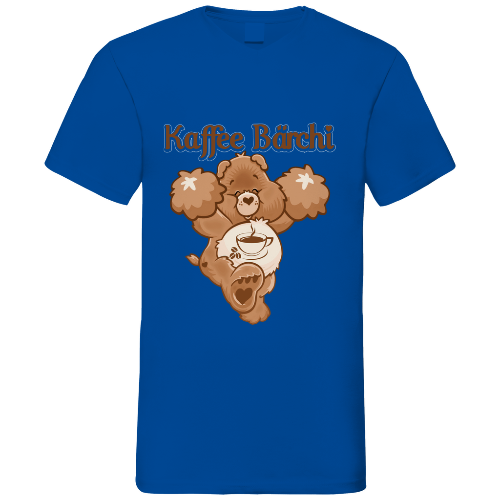Kaffee Bärchi - Glücksbärchi - Herren V-Neck Shirt Royal Blue