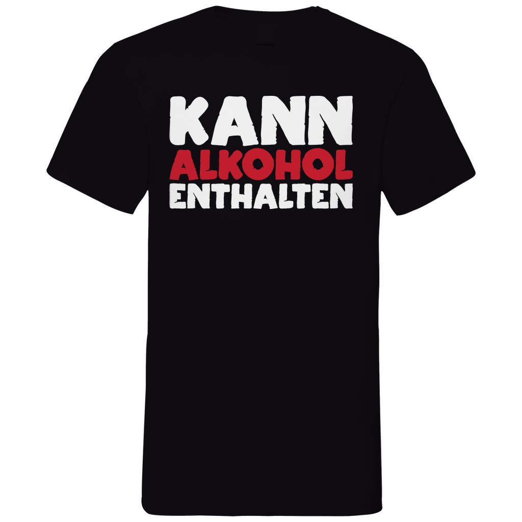 Kann Alkohol enthalten - Herren V-Neck Shirt Black