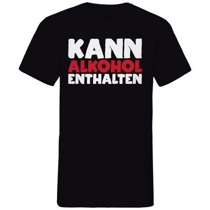 Kann Alkohol enthalten - Herren V-Neck Shirt Black