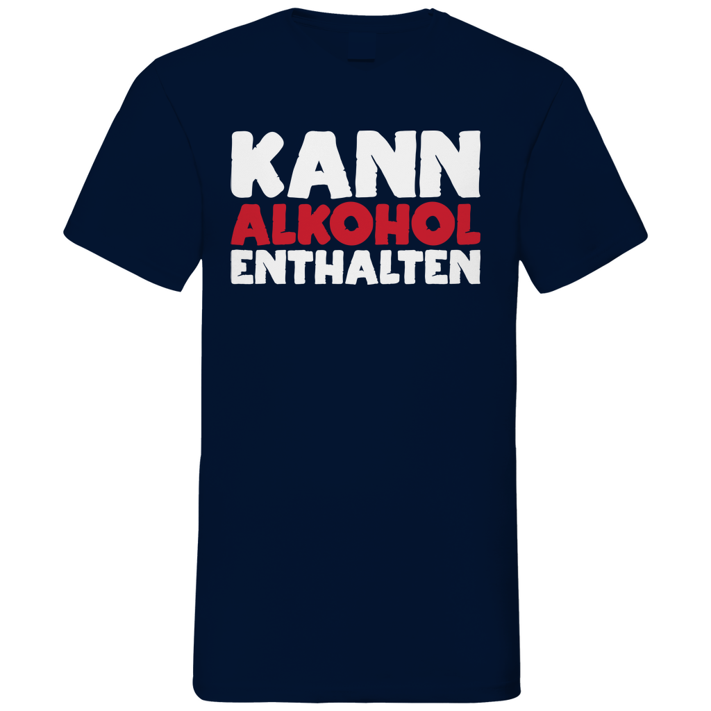 Kann Alkohol enthalten - Herren V-Neck Shirt Navy