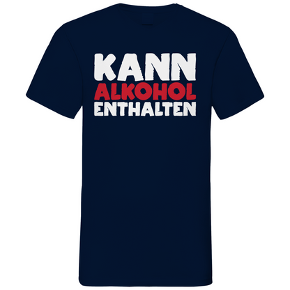 Kann Alkohol enthalten - Herren V-Neck Shirt Navy
