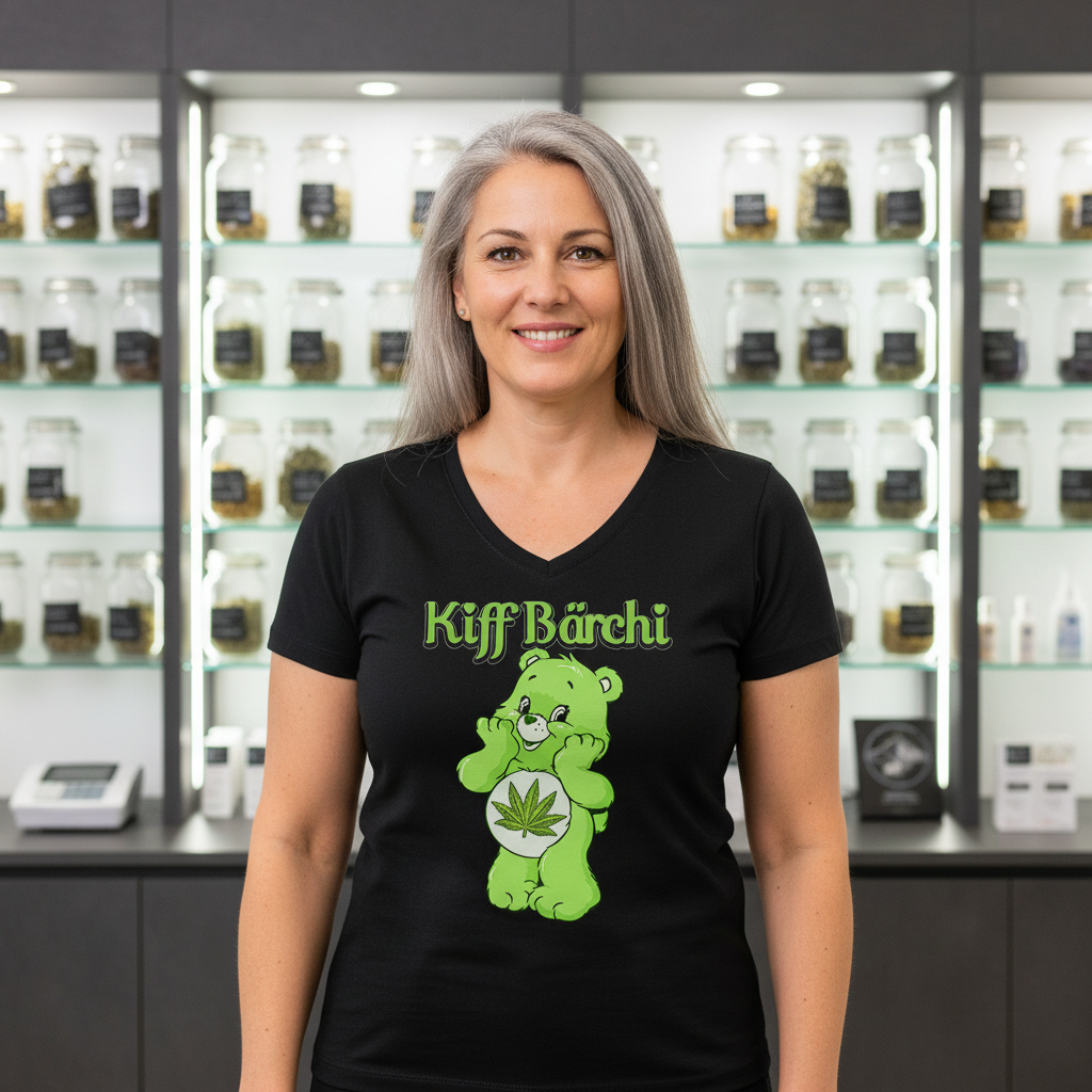 Kiff Bärchi - Glücksbärchi - V-Neck Damenshirt