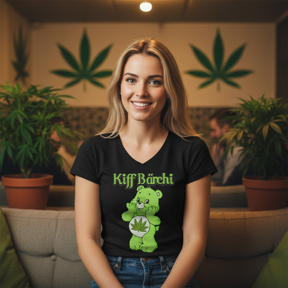 Kiff Bärchi - Glücksbärchi - V-Neck Damenshirt