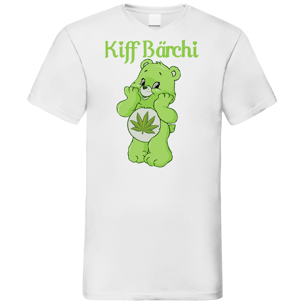 Kiff Bärchi - Glücksbärchi - Herren V-Neck Shirt White