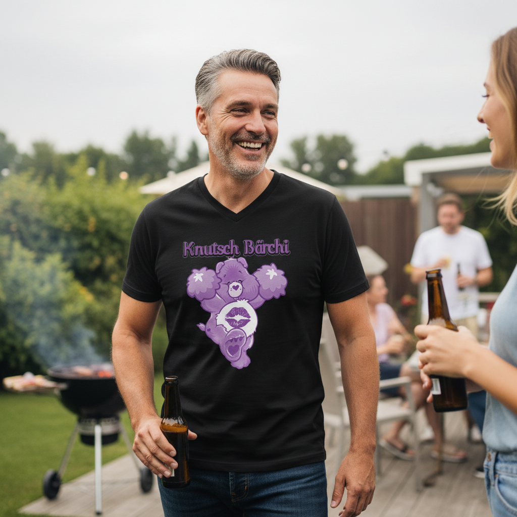 Knutsch Bärchi - Glücksbärchi - Herren V-Neck Shirt