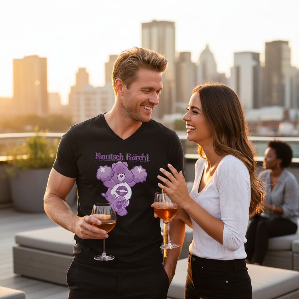 Knutsch Bärchi - Glücksbärchi - Herren V-Neck Shirt