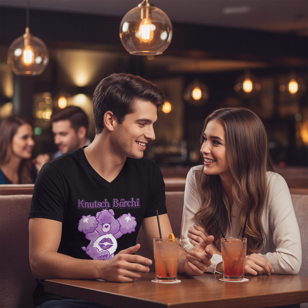 Knutsch Bärchi - Glücksbärchi - Herren V-Neck Shirt