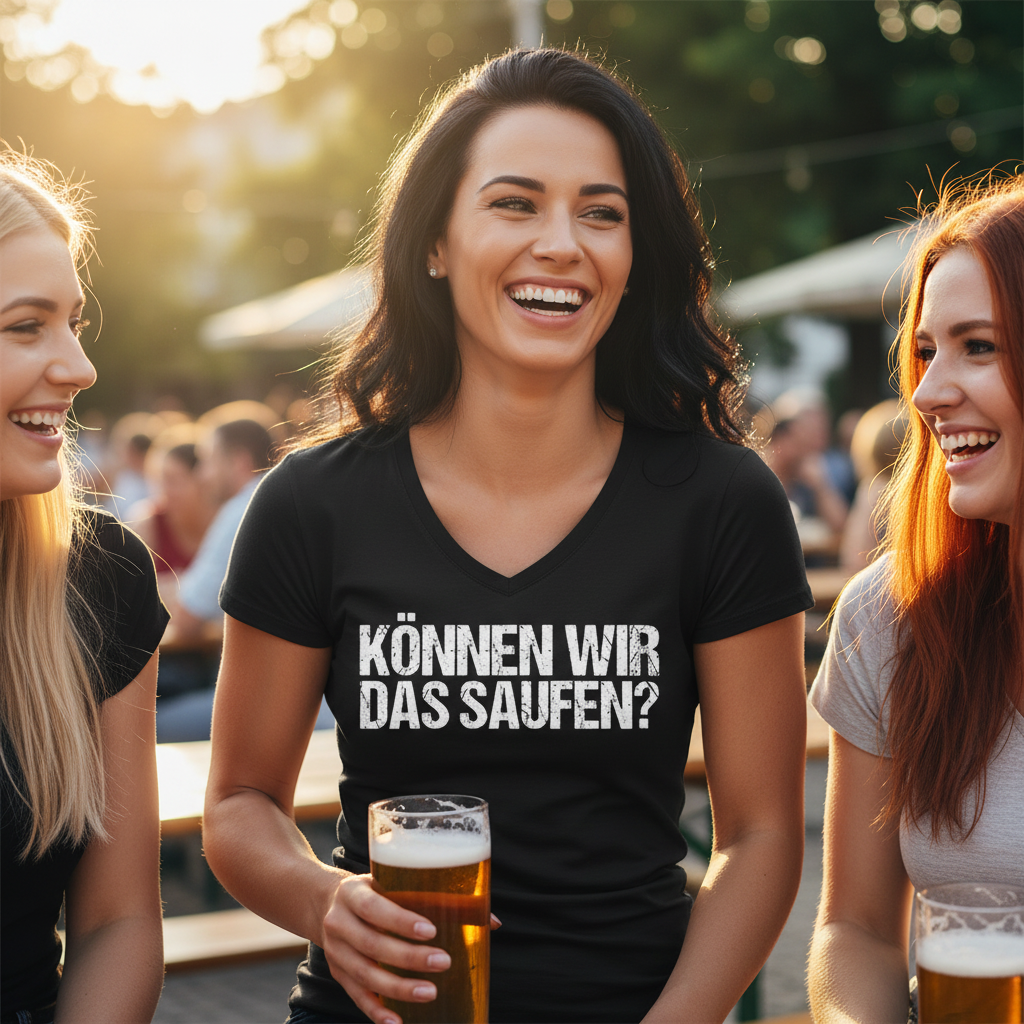Können wir das saufen? - V-Neck Damenshirt