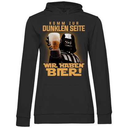 Komm zur dunklen Seite wir haben Bier Darth Vader - Damen Hoodie Black