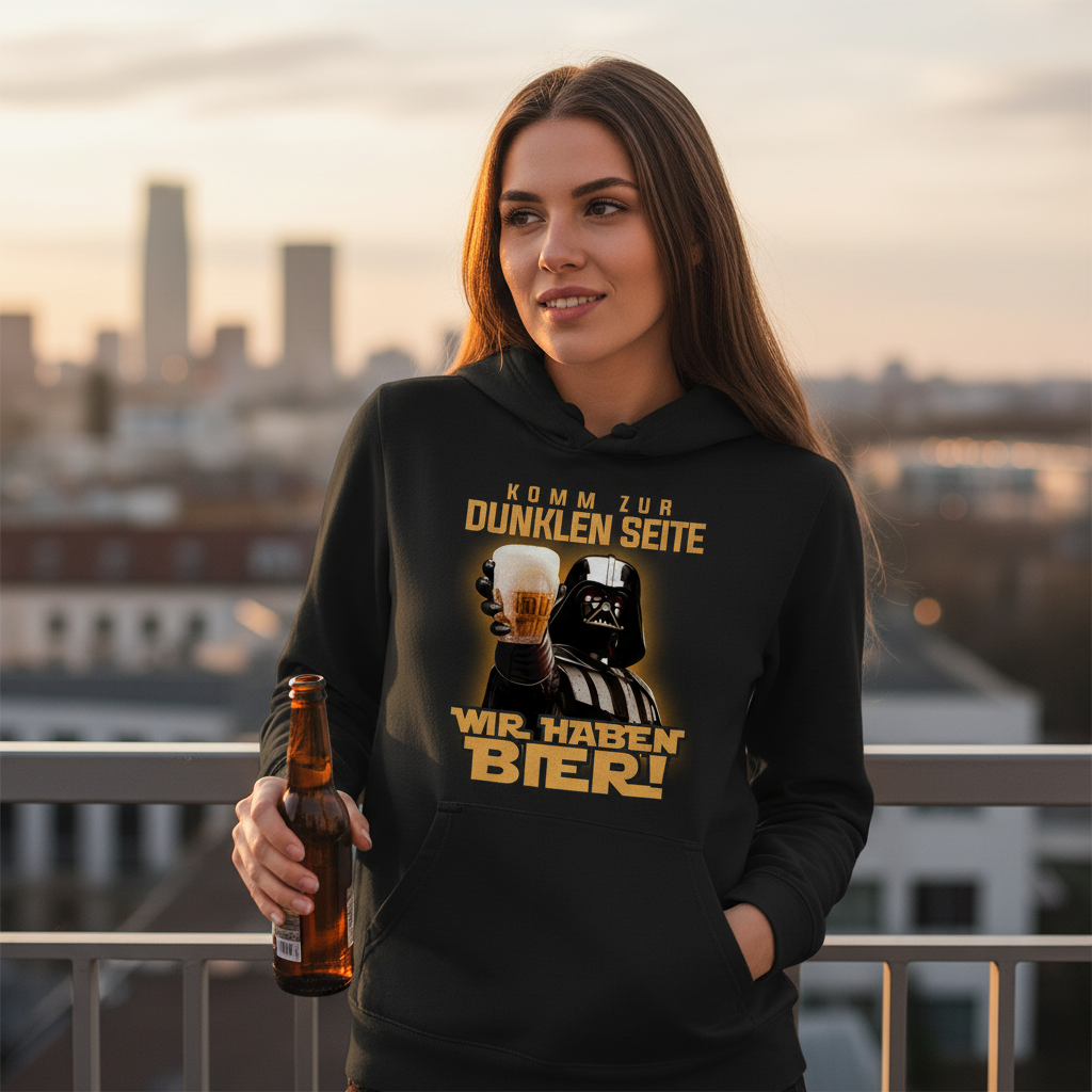 Komm zur dunklen Seite wir haben Bier Darth Vader - Damen Hoodie