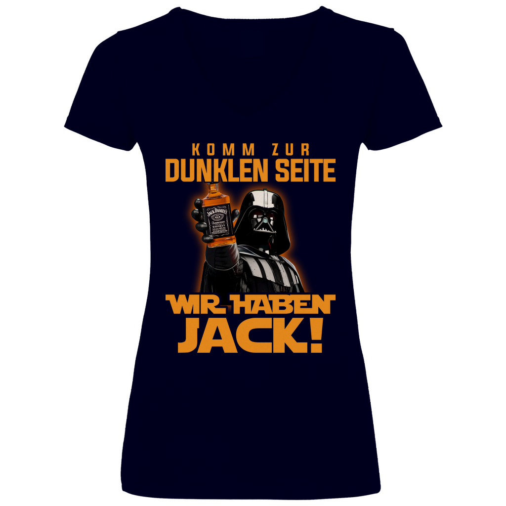 Komm zur dunklen Seite wir haben Jack Darth Vader - V-Neck Damenshirt Deep Navy