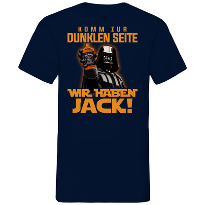Komm zur dunklen Seite wir haben Jack Darth Vader - Herren V-Neck Shirt Navy