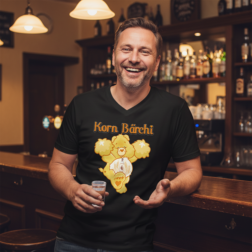 Korn Bärchi - Glücksbärchi - Herren V-Neck Shirt