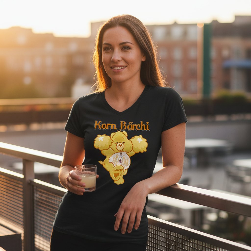 Korn Bärchi - Glücksbärchi - V-Neck Damenshirt