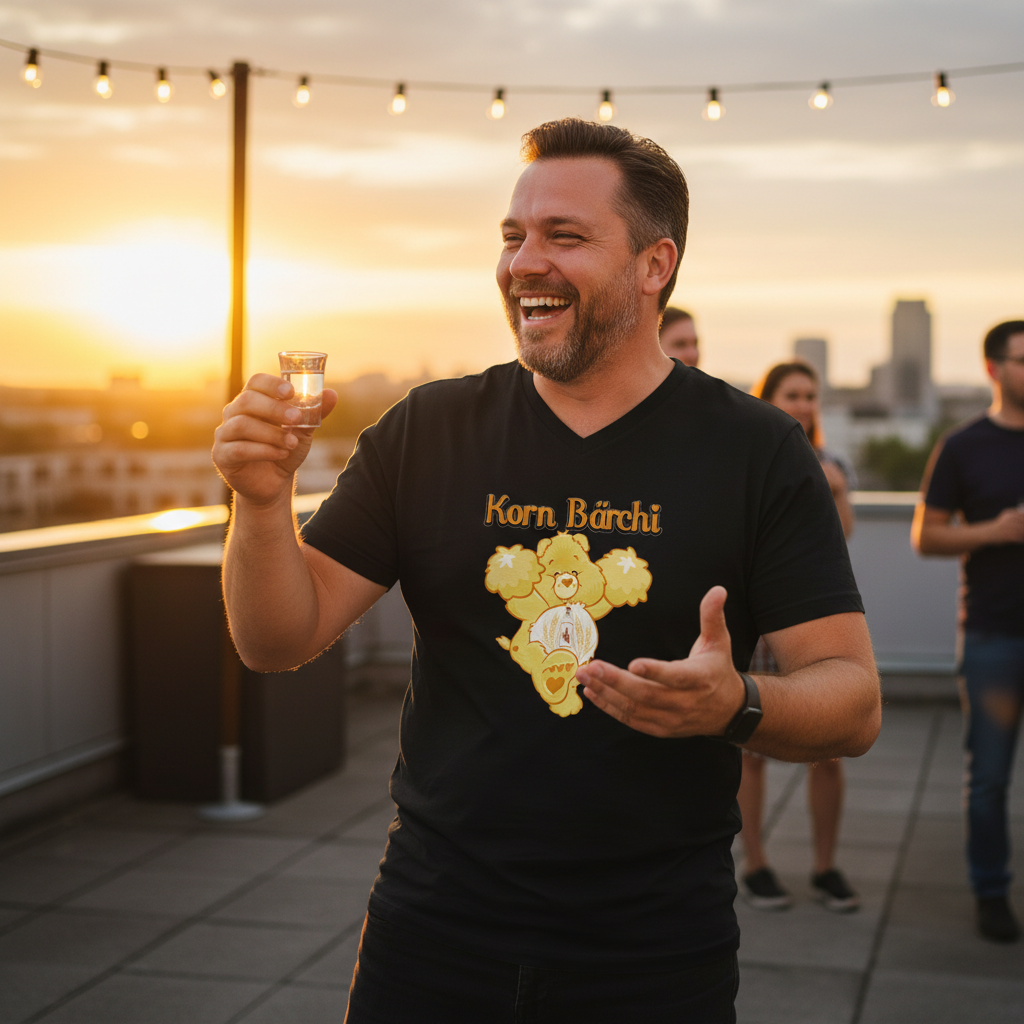 Korn Bärchi - Glücksbärchi - Herren V-Neck Shirt