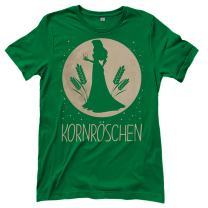 Kelly Green Damen Shirt mit KORNRÖSCHEN Prinzessin Design für Party, Frontansicht