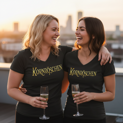 Kornröschen - Prinzessin Gold - V-Neck Damenshirt