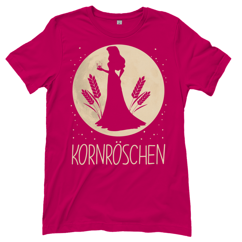 Sorbet Frauen Shirt mit Kornröschen Mond Design glamourös golden, Frontansicht