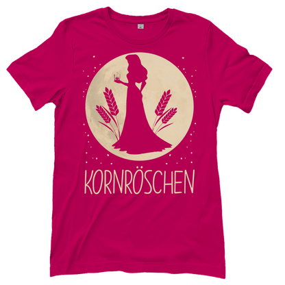 Sorbet Frauen Shirt mit Kornröschen Mond Design glamourös golden, Frontansicht