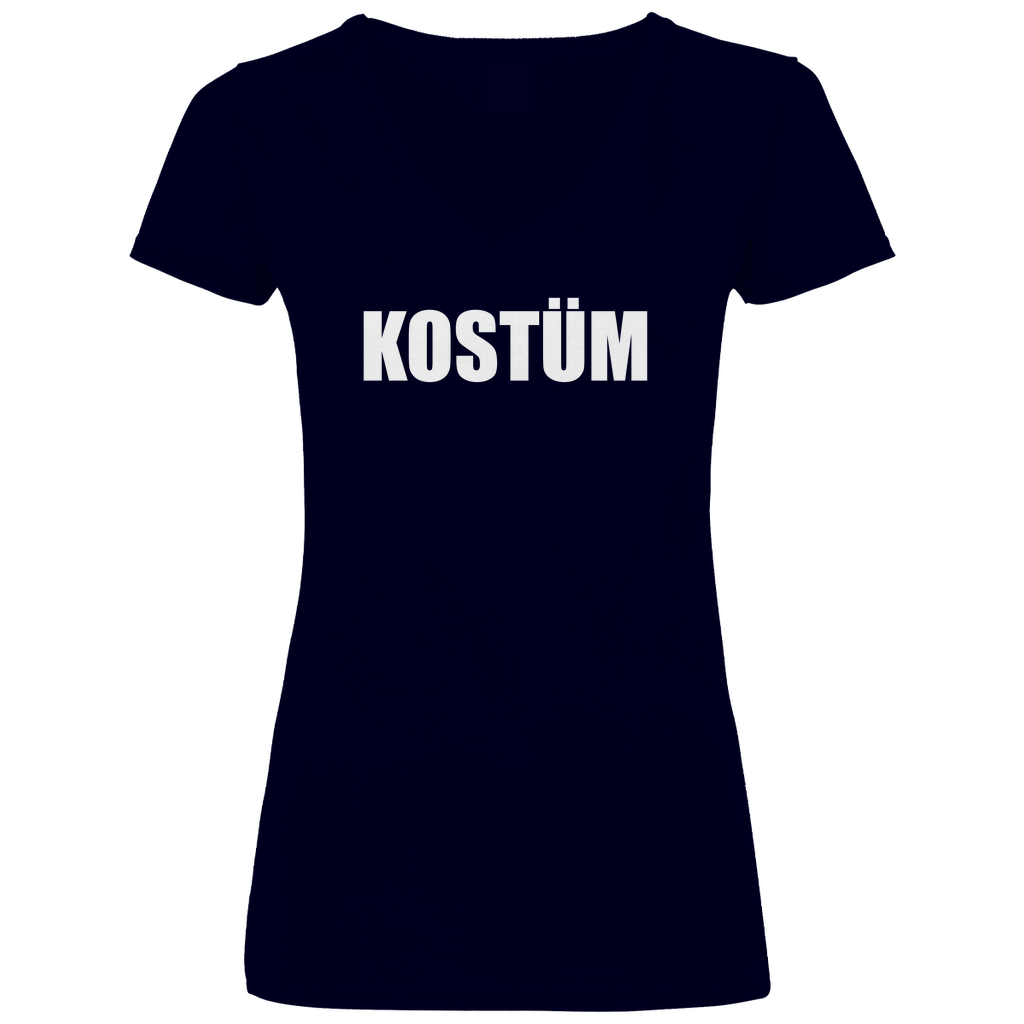 Kostüm - V-Neck Damenshirt Deep Navy