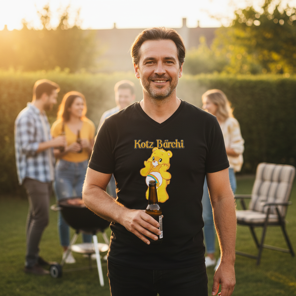 Kotz Bärchi - Glücksbärchi - Herren V-Neck Shirt