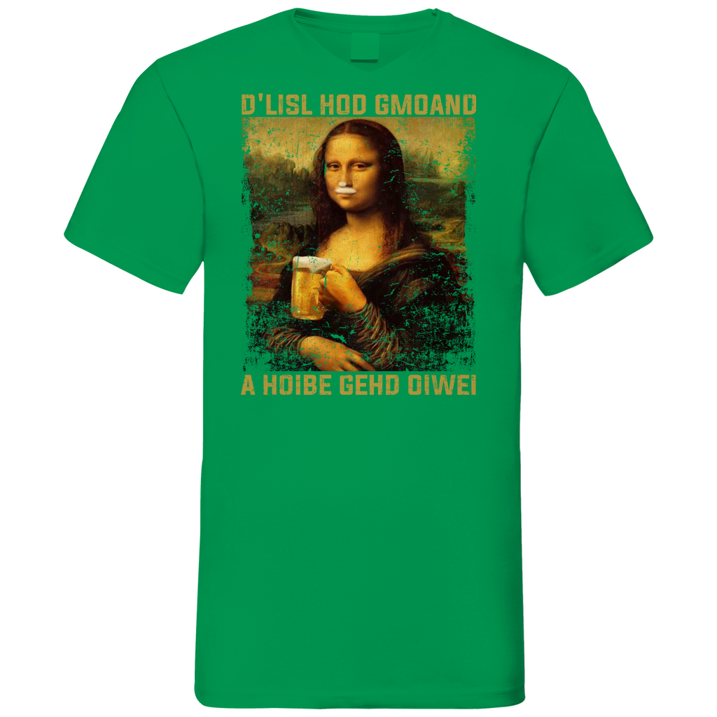 D´Lisl hod gmoand a Hoibe gehd oiwei - Herren V-Neck Shirt Kelly Green