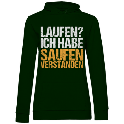 Laufen? Ich habe saufen verstanden - Damen Hoodie Forest Green