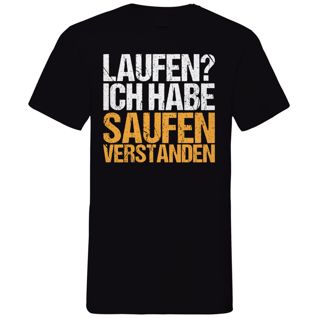 Laufen? Ich habe saufen verstanden - Herren V-Neck Shirt Black