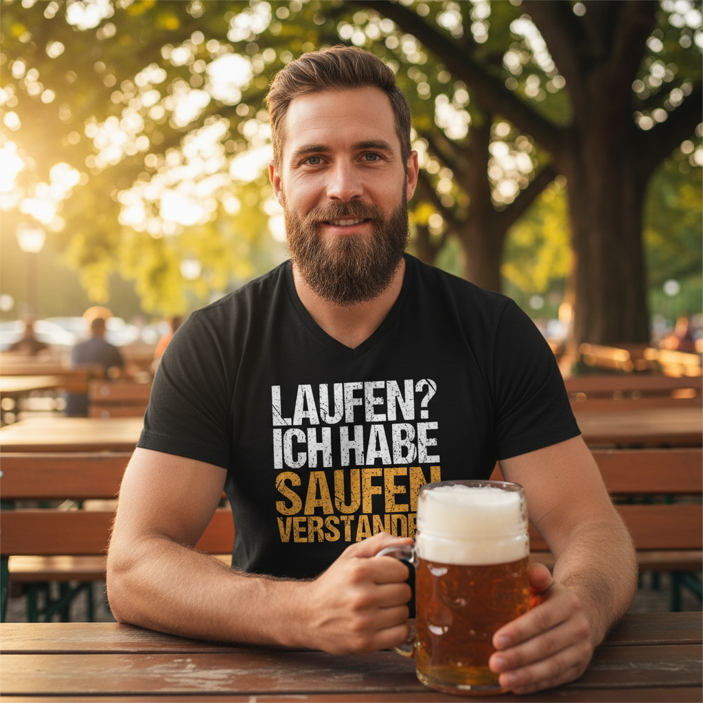 Laufen? Ich habe saufen verstanden - Herren V-Neck Shirt