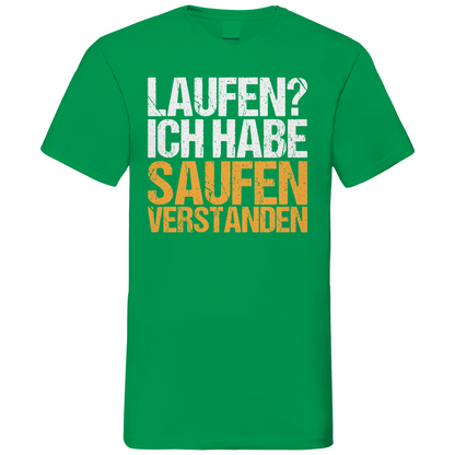 Laufen? Ich habe saufen verstanden - Herren V-Neck Shirt Kelly Green
